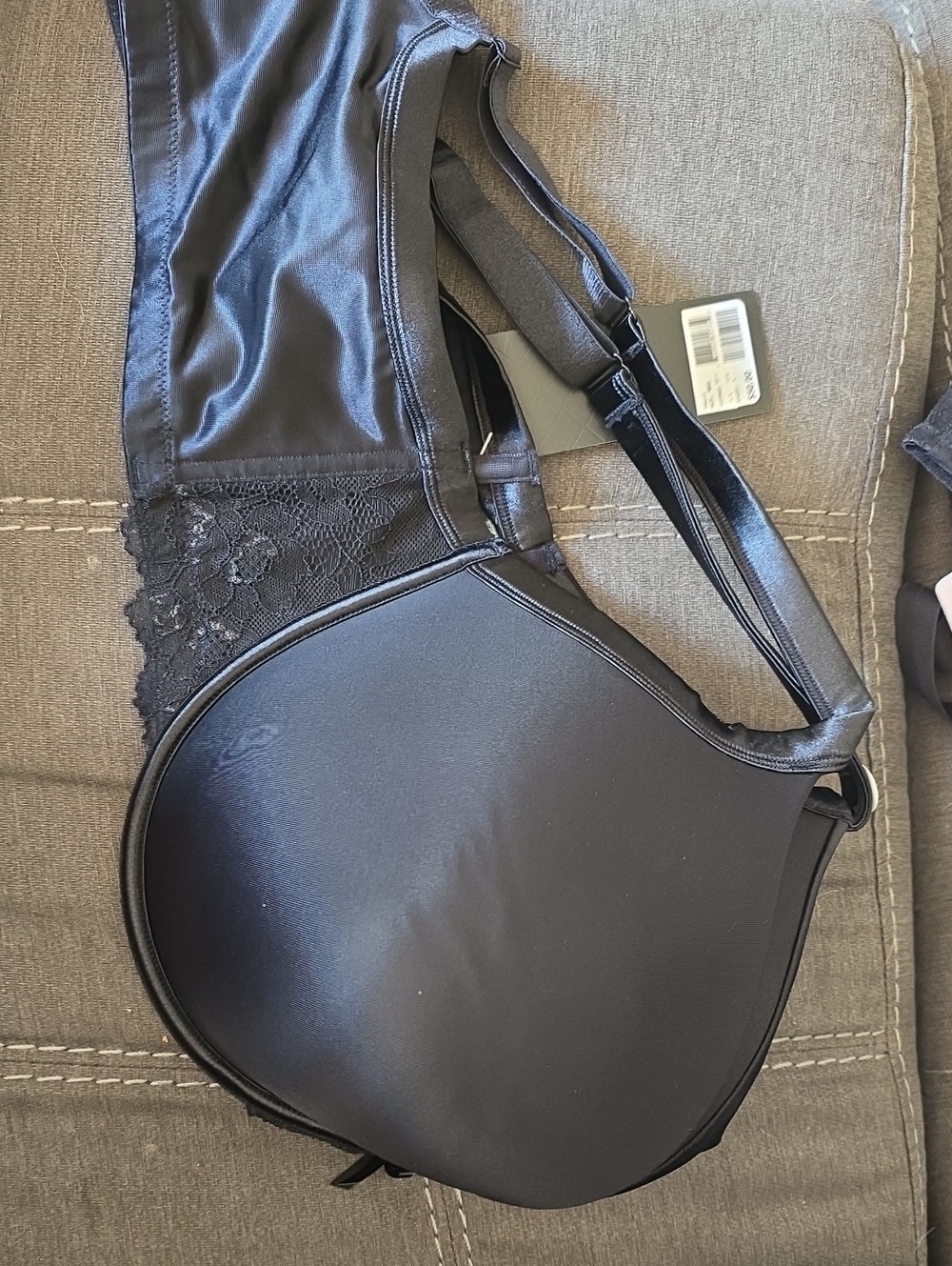 Gilligan & O'Malley Black Lace Trim Maternity/Nursing Bra